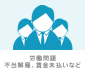 労働問題　不当解雇、賃金未払いなど