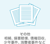 その他  相続、損害賠償、債権回収、少年事件、消費者事件など